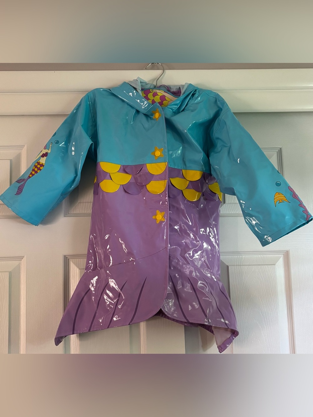 Girls Kidorable Mermaid Raincoat With Mermaid Hanger